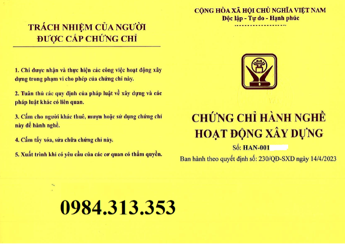 chứng chỉ hành nghề giám sát