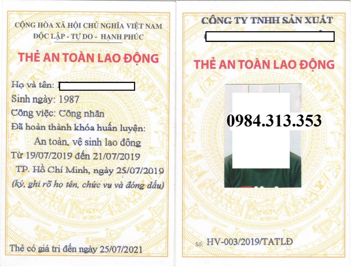 chứng chỉ an toàn lao động