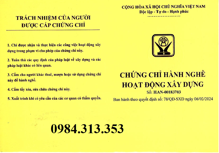 chứng chỉ khảo sát xây dựng